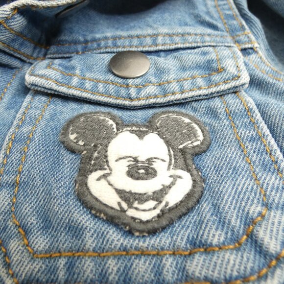 M&S Childs Jean Jacket Hoodie Mickey Mouse Blue Denim Gray Disney Size XS (2-3) - Picture 5 of 12